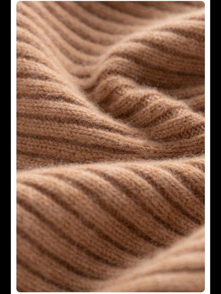 Женская шерстяная трикотажная юбка средней длины с высокой талией — большой размер, толстая резинка, зимняя модель без разреза.