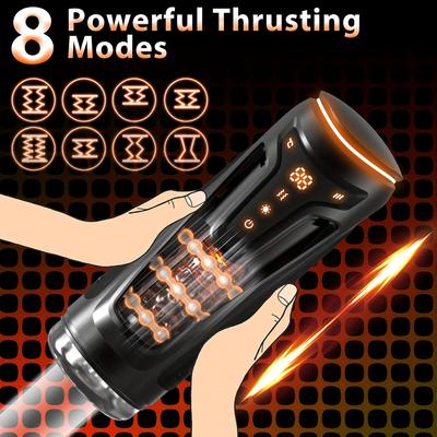 Автоматический нагрев, сосание, минет, чашка мастурбатора, 9 вибраций, 8 режимов тяги и 2 уровня нагрева, 3D-текстурированный туннельный секс-игрушка для мужчин