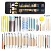 61pcs Pottery Tools, Clay Carving Knives, Storage and Packaging, Silicone Drill Pens