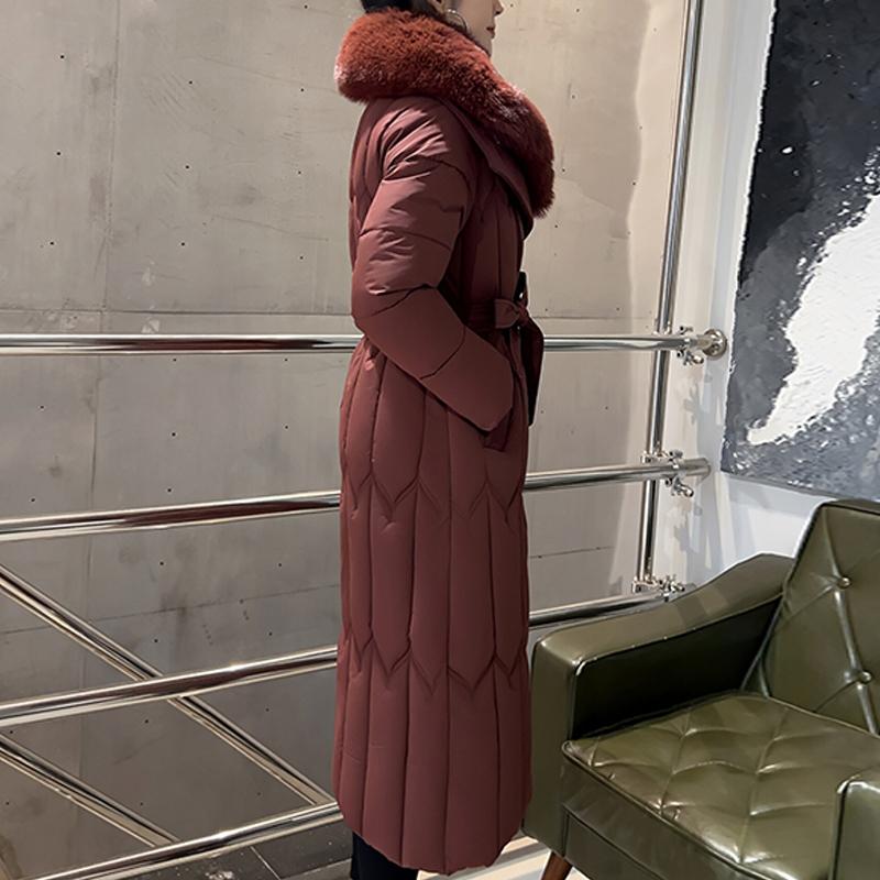 Plus Size L-7XL Fashion Winter Jackets Woman Long Parkas Hooded Big Faux Fur Collar Loose Thick Warm Overcoat Casual Women's Coats With Belt