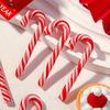 Christmas Red and White Candy Colored Christmas Cane Holiday Decoration Set Made of Soft Ceramic Material,Suitable for DIY Craft