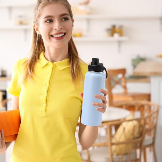 Stainless Steel Vacuum Cup 40oz Insulated Water Bottle Leak Proof Wide Mouth Thermal Flask Keep Cold Hot Beverage Tea Coffee Cup for Outdoor