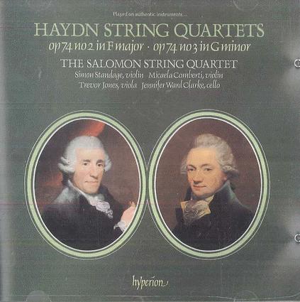 CD SALOMON STRING QUARTET String Quartets Op 74 No 2 In F Maj CDA66124 HYPERION 1986 UK Classical Used