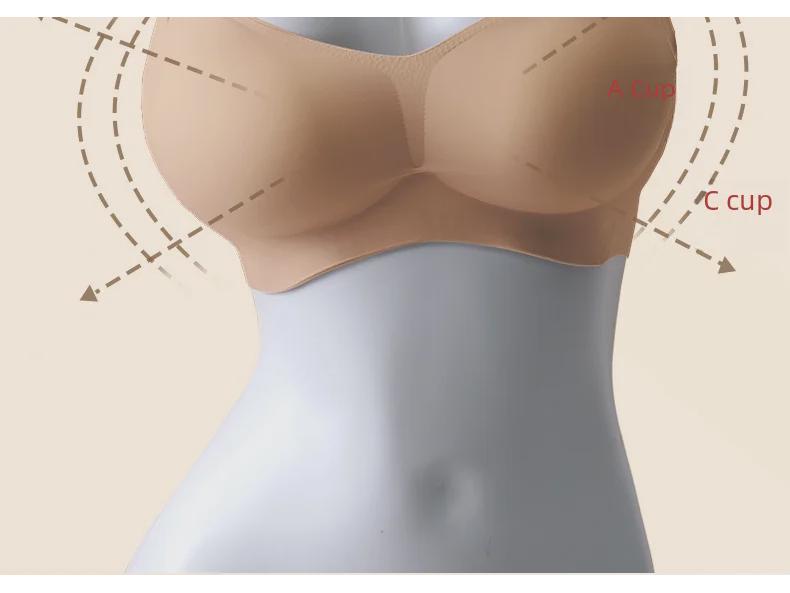 Korean Comics Seamless Push-Up Bra for Small Busts - Wireless, Thickened, and Large Fixed Cups