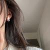 Серьги-гвоздики с серебряным покрытием S925 для женщин, серьги-гвоздики с косточкой в форме мочки уха, холодный воздух, U-образные матовые, свободный дизайн, чувство OL