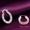 925 Sterling Silver Hoop Earring Korean Vintage Hollow Heart Party Earrings for Women Wedding Party Jewelry Gift