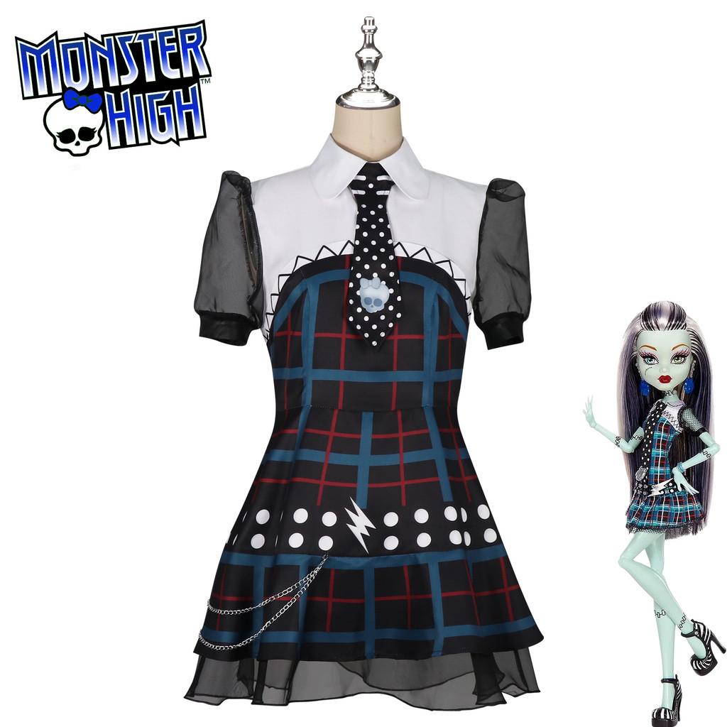Косплей-платье Фрэнки Штейн из Monster High из мягкого нейлонового материала для аниме-ролевых игр