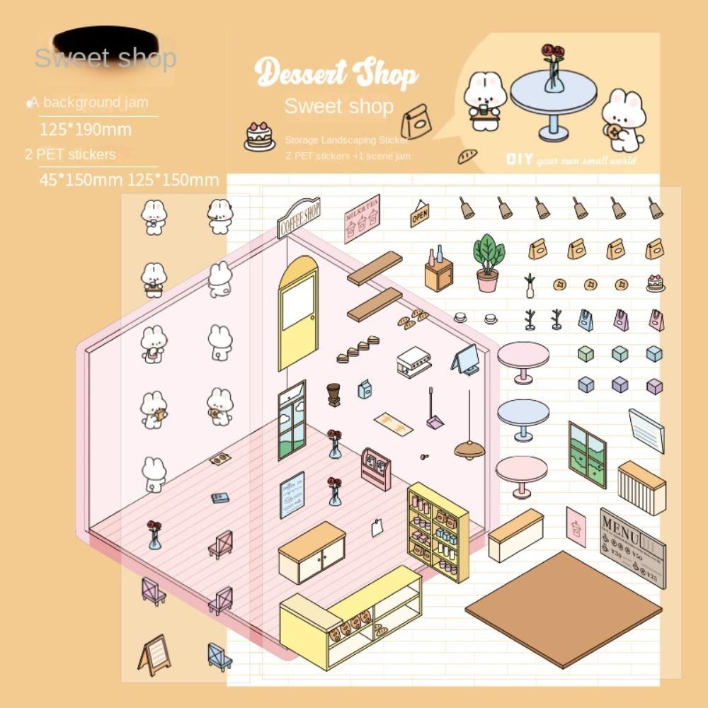 3D визуальная укладка наклеек DIY Пейзажная наклейка для блокнота Подарки Миниатюрная сцена 3D наклейки
