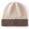 Autumn and winter% cashmere hat, double-sided thickened knitted men's and women's headgear, color matching, comfortable and warm wool hat