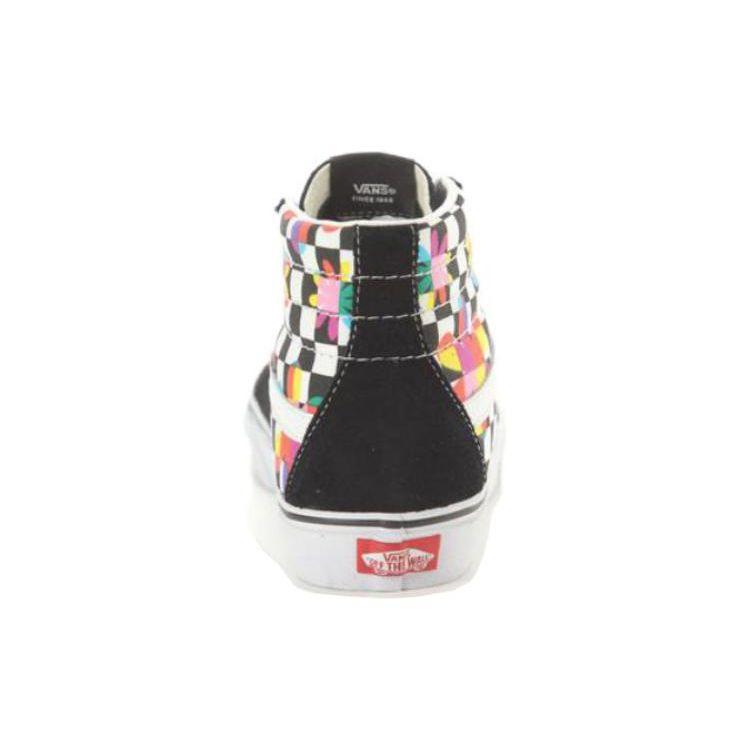 Vans Sk8 Checkerboard Colorful Floral Casual High-Top Skate Shoes Unisex Sneakers Black White VN0A7Q5NB05