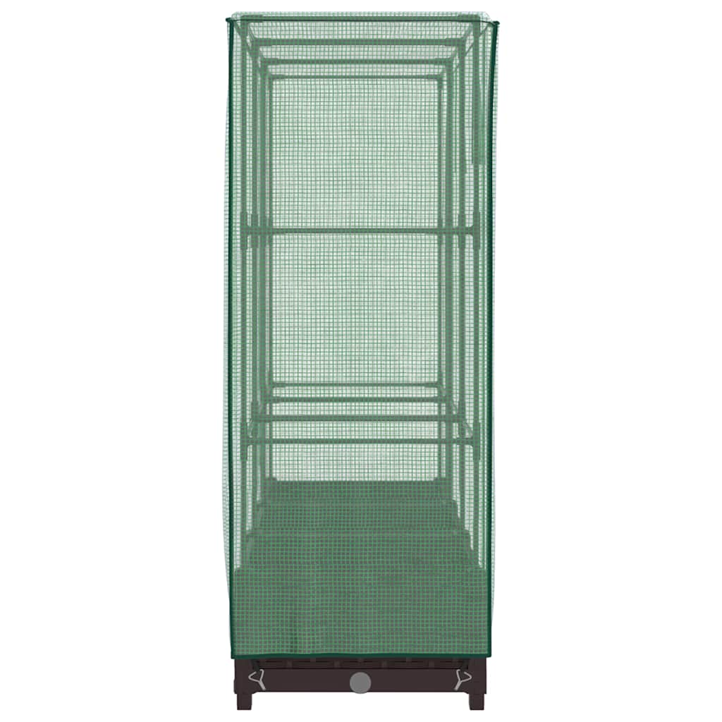 vidaXL Hochbeet mit Gewächshaus-Aufsatz Rattan-Optik 120x40x123 cm
