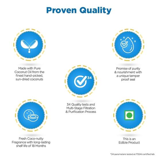 Dabur Anmol Gold 100 % Pure Coconut Oil - 1L | Natural | Nariyal Tel | Handpicked Sundried Coconuts | Multipurpose Oil