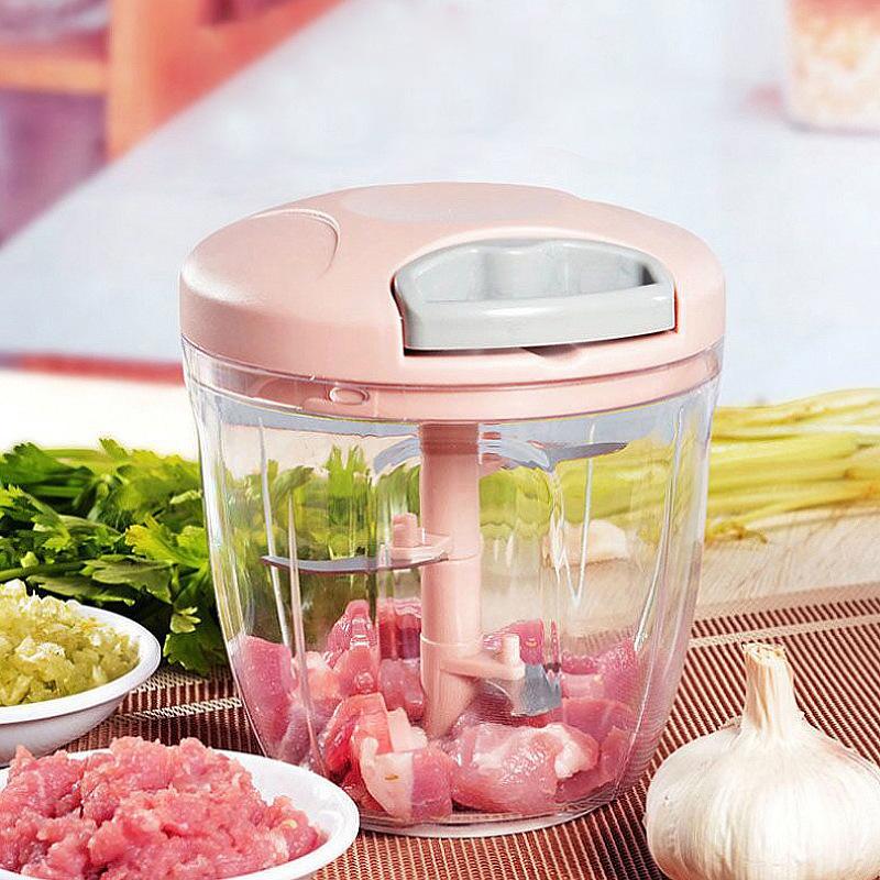 500/900ML Manual Meat Grinder Garlic Chopper Rotary Garlic Press Vegetable Onion Cutting Machine Kitchen Cooking Accessories