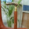 Floral Brass Handle Walking Stick Handmade Wooden Cane with Black Gold Inlay  Elegant Gentleman’s Cane Gift for Men and Collectors