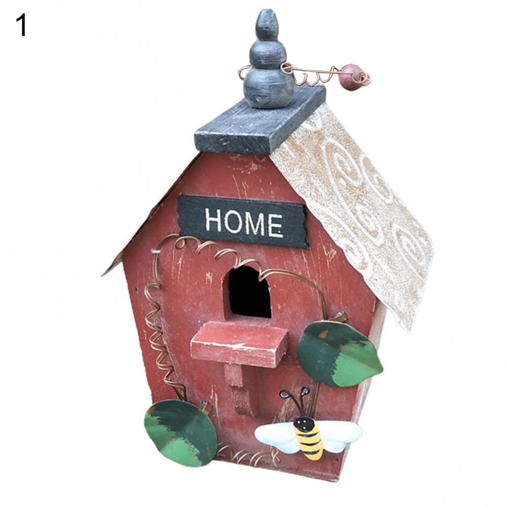 2024 New Style Bird House Birdcage Painting Outdoor Garden Hanging Cottage Feeder Nest Crafts Garden Supplies Products
