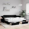 VidaXL Daybed with Trundle and Drawers Black 90x200 Cm Fabric 3197690