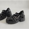 Модные женские панк-туфли на платформе 2025 весна металлическая цепь Мэри Джейн Лолита обувь женские японские лакированные туфли на высоком каблуке готическая обувь