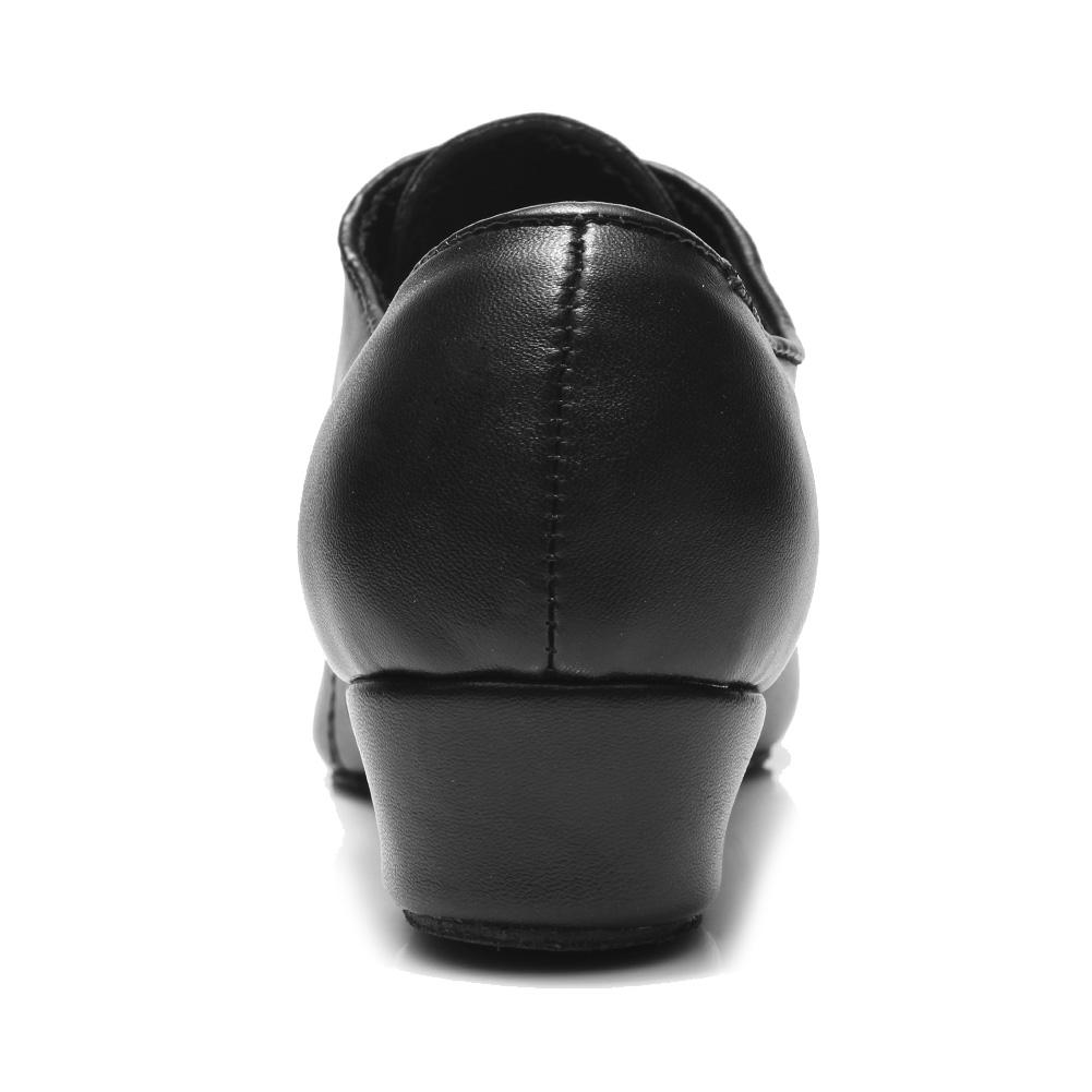 Новые мужские туфли для латинских танцев на низком каблуке 3 см, размер 30–45, черные туфли из искусственной кожи с мягкой подошвой для взрослых и детей в помещении