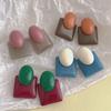 Colorful Retro French Geometric Acrylic Earrings - High-End Hong Kong Style