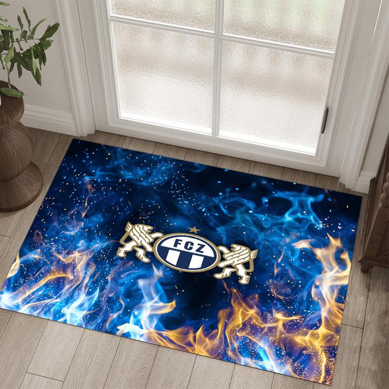 FC Zürich Design Crystal Velvet Carpet Cozy Non?Slip Printed Rug For Bedroom Living Room Entrance