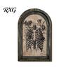Vintage Halloween Wall Hanging Arched Wooden Decor, Ghost Cat Double-Layer Ornament, Distressed Gothic Rustic Table Decor Tabletop Plaque, Spooky Home