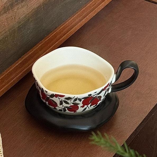 Креативный Дом Ин Французский Ретро Подглазурная Цветочная Кофейная Чашка и Блюдце Антикварная Керамическая Чашка Подарки для Послеобеденного Чая