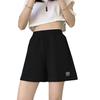 Short Pants Elastic Waist Waffle Design High-waisted Loose Polyester Summer Wide Leg Sweat Short Female Clothing