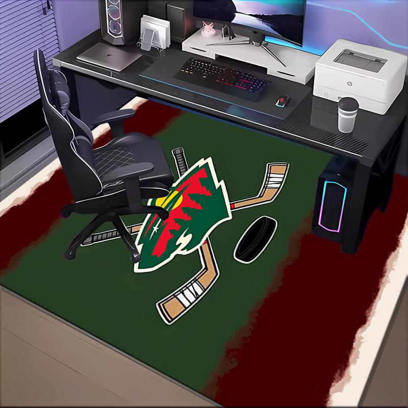 Напольный коврик Minnesota Hockey Team для гостиной, игровых комнат, офиса, спальни, офисный коврик для пола, игривый дизайн, рождественские подарки для фанатов