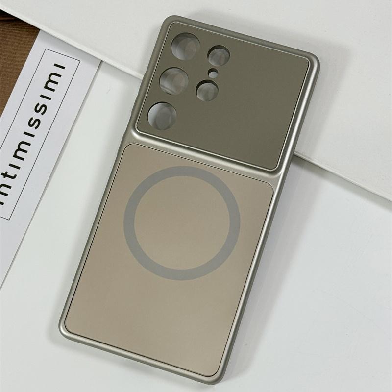 Стеклянный Матовый Чехол Для Samsung Galaxy S23 S24 S25 S26 Ultra Магнитный Для Magsafe Беспроводной Зарядки Ударопрочный PC Чехол