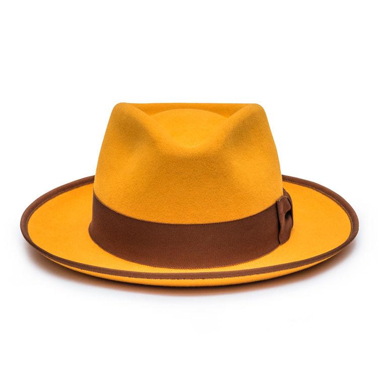 Модная фетровая шляпа с бантом из овечьего фетра, однотонная фетровая шляпа из овечьего фетра