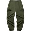 Comfortable Casual Simple Loose Cuffed Drawstring Sports Long Pants Men Bottoms New-Army-Green 152446502N-2