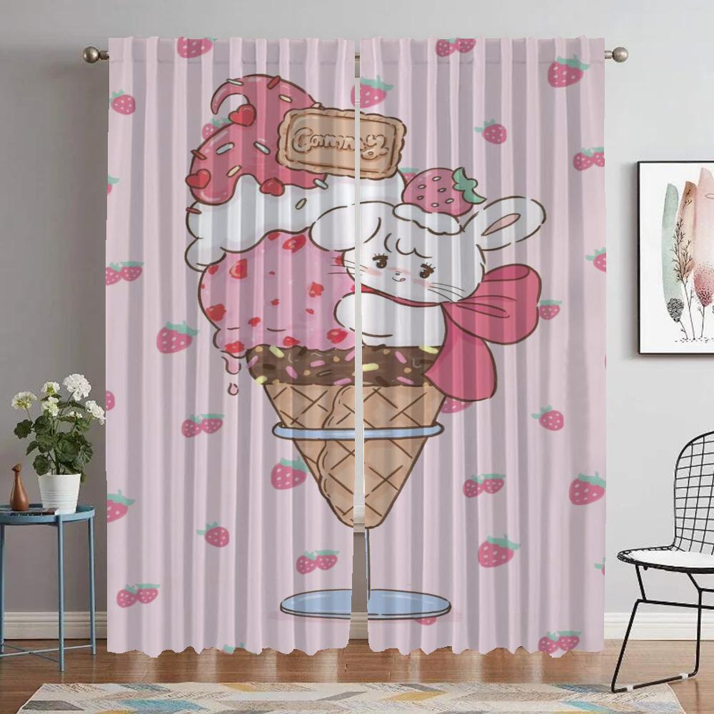 Mikko Curtains for Bedroom Anti-mosquito Curtains 2 Pieces Shades Halloween Decoration Partition Window Curtain for Room 2 Panel