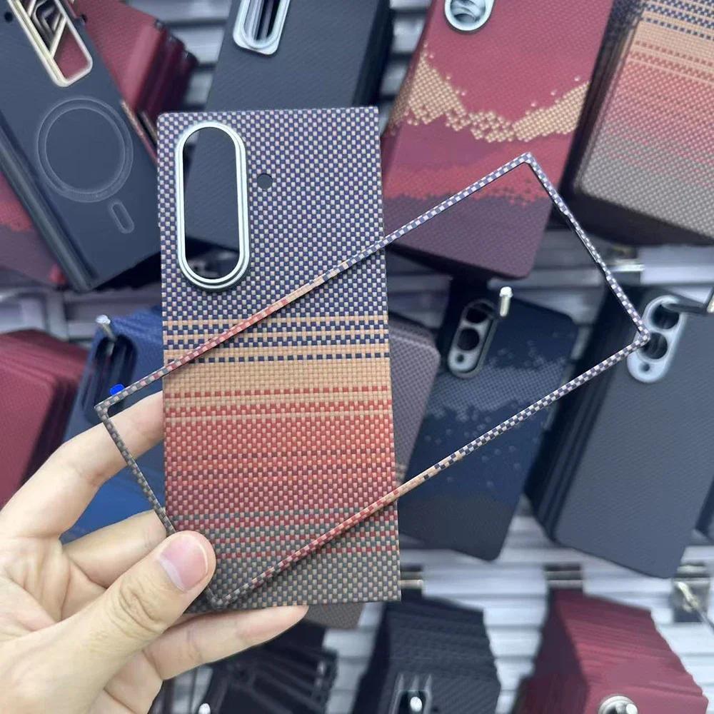 Ультралегкий тонкий чехол-скин из арамидной углеродной ткани 1500D для Samsung Galaxy Z Fold 7 6, с магнитной беспроводной зарядкой, противоударный