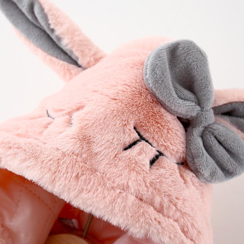 Зимнее женское детское мультяшное пальто с капюшоном женское младенческое меховое для малышей (Бесплатная сумка)