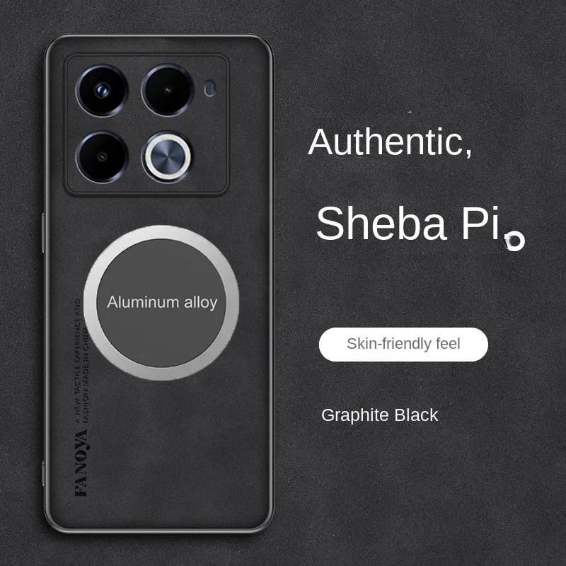 Чехол из натуральной овечьей кожи для Infinix Note 40 Pro 50, Магнитный защитный чехол для автомобиля для Infinix Note40 Pro Plus, Защитный корпус
