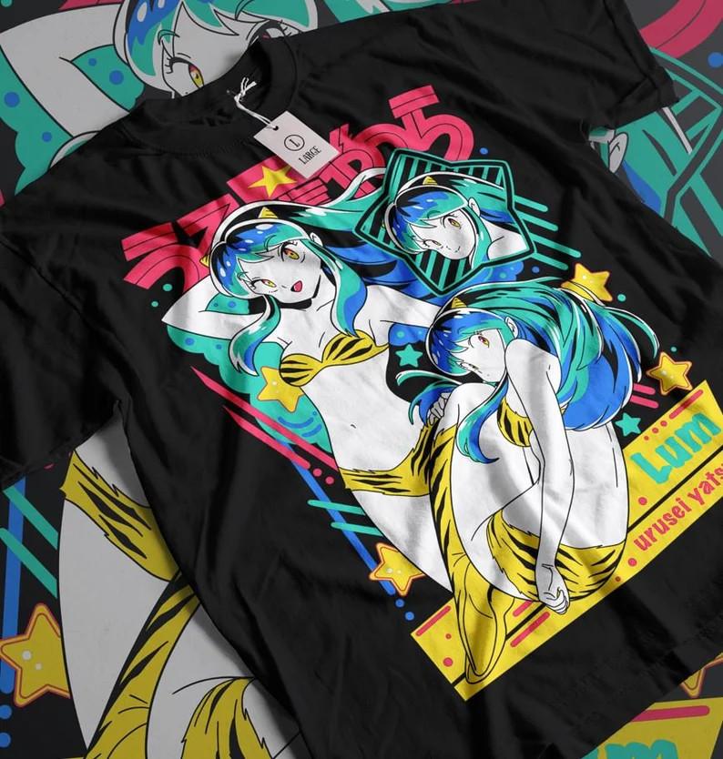 Футболка Lum Urusei Yatsura, Футболка с графическим принтом Waifu из аниме S-5XL, Унисекс футболка