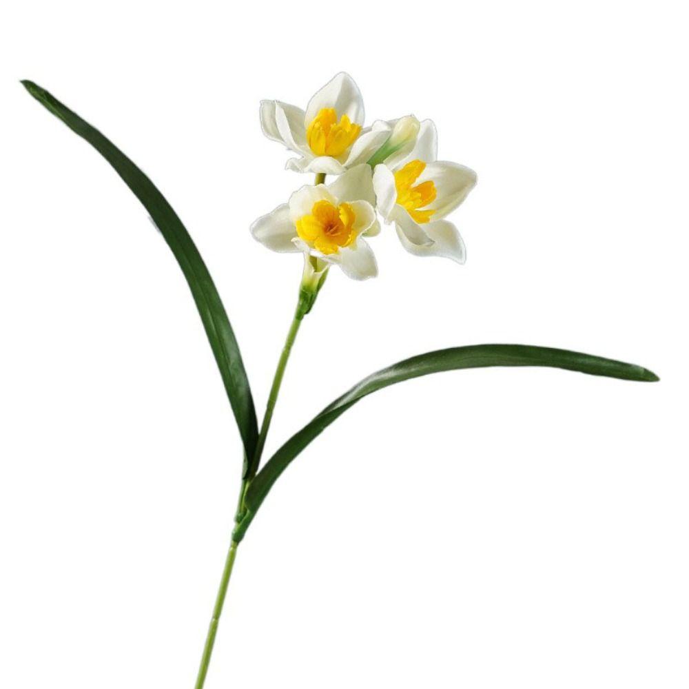 Искусственные цветы нарцисса Real Touch, искусственный букет из шелковых цветов, украшение для дома