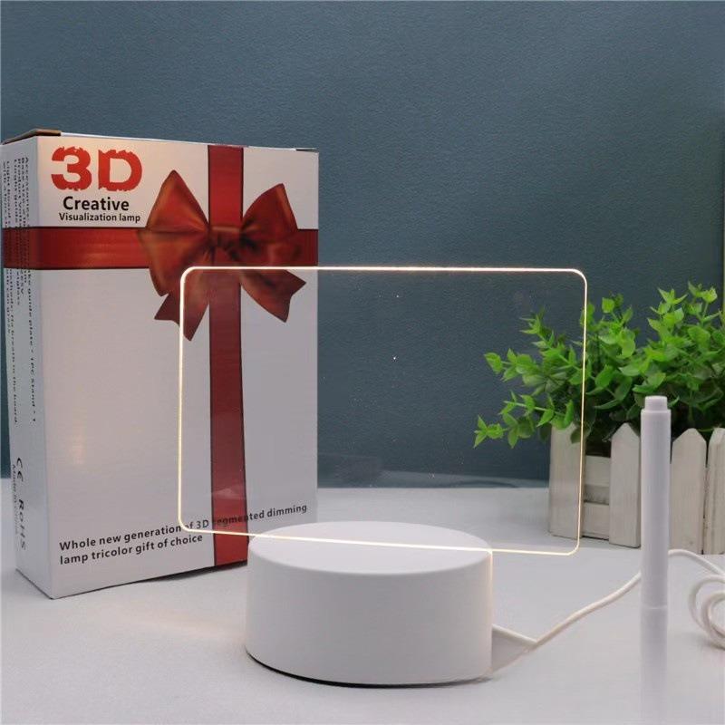 DIY Luminous Message Board 3D Night Light - Acrylic Erasable Writing Board