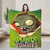 P-Plants-vs-Zombies Video Games Flannel Blanket  Soft Durable Bedding Throws for Outdoor Picnic Print Bedspread Sofa Bed Cover