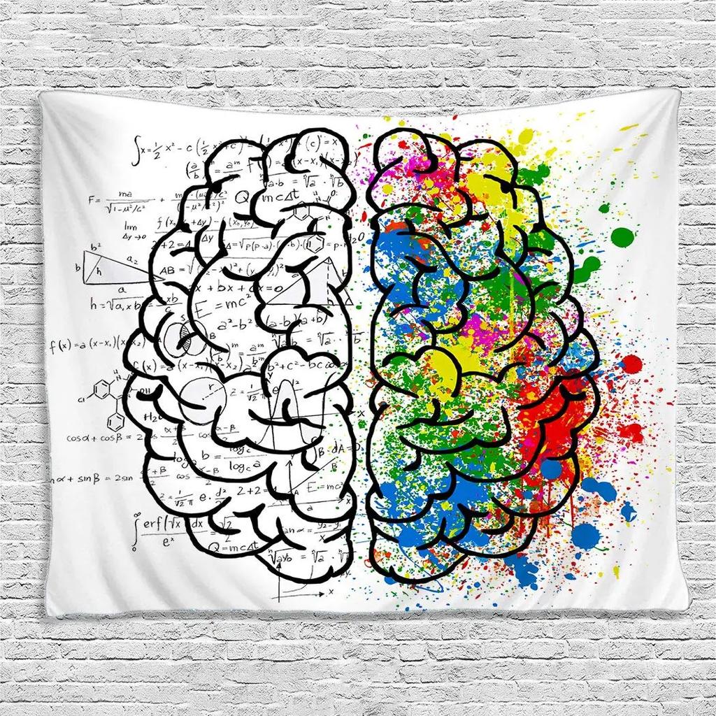 Научный гобелен Черный принт Биология Гобелены Тема Образование Настенный декор для дома Спальня Гостиная Общежитие Настенное одеяло