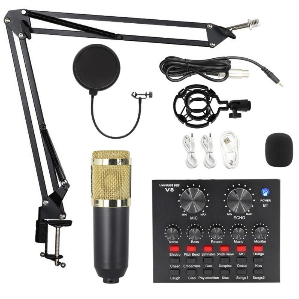 BM800 Audio Mixer Computer Sound Card Live Podcast Equipment Bundle Studio Recording