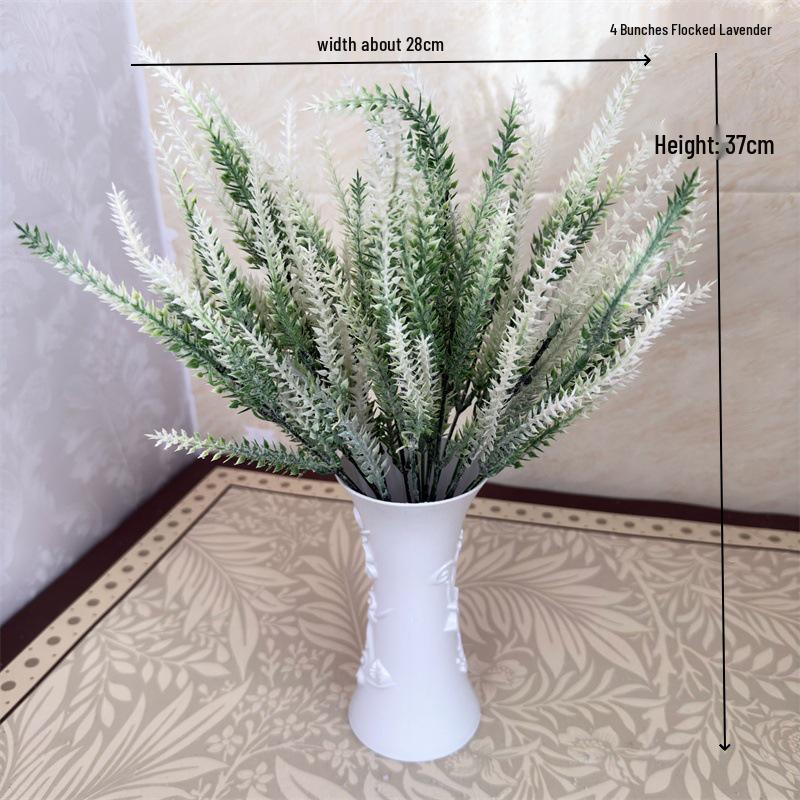 Pink Flocked Lavender Artificial Wedding Bouquet - Soft Decorative Flower Arrangement