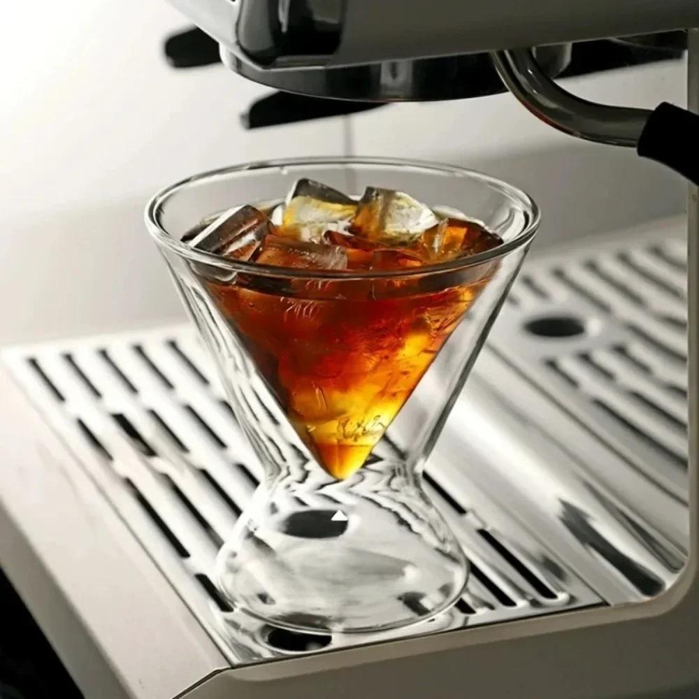 180 мл Двухслойная стеклянная кофейная чашка Кафе Ледяной Американо Латте Виски Специальный стакан для напитков Термостойкая Кофейная посуда