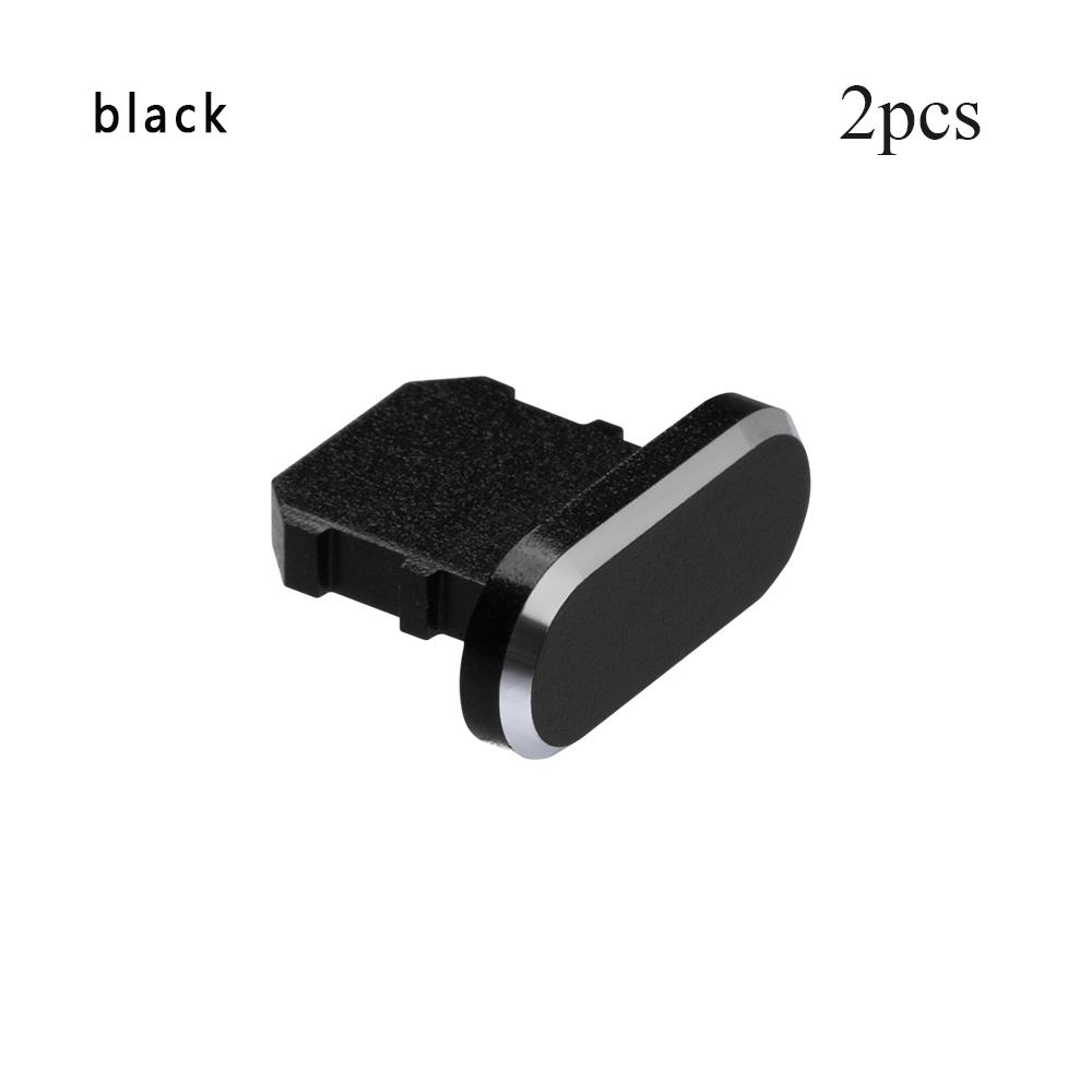 2pcs Portable Aluminium Alloy Phone Accessories Dock Anti Dust Plug Port Cap Metal Stopper