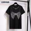 Women's Plus Size Hip Shading Fashion Mid-Length T-shirt Bowknot Loose Casual Short Sleeve T-shirt