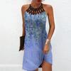 Summer Fashion Sexy Sleeveless Dress Soft Casual 3D Shivering Print Dress Sleeveless Sling Dress Summer Suspender Dress