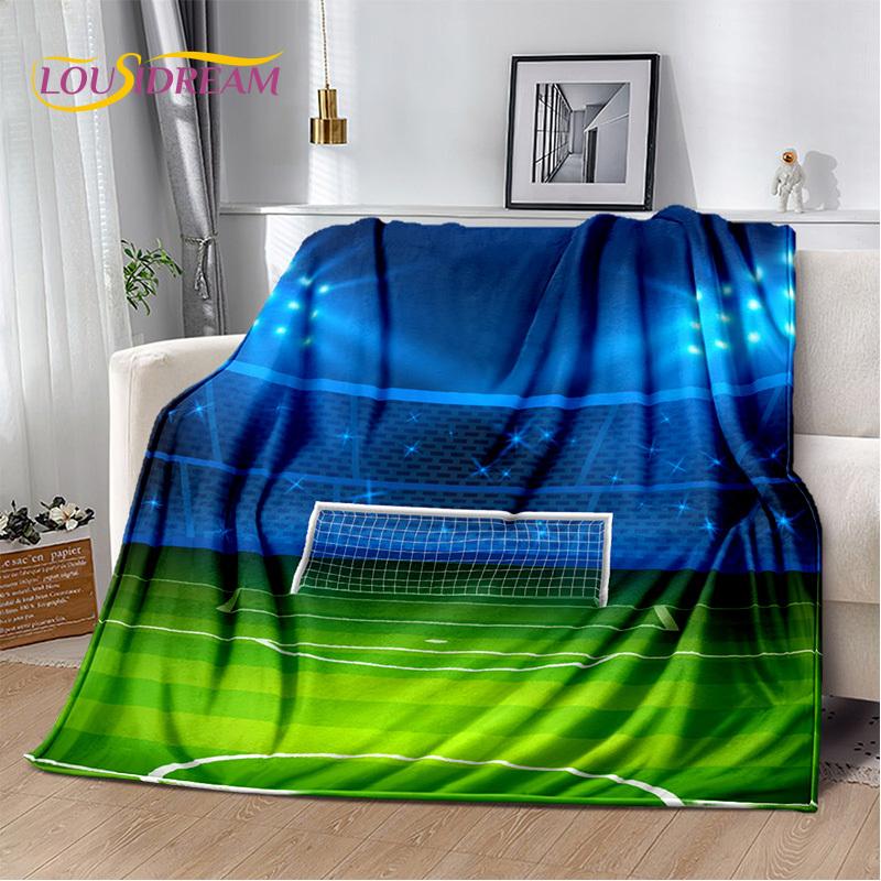 29 Стиль Футбольное поле Футбол Спорт Мультфильм Мягкое одеяло, Мягкий плед для дома Спальня Кровать Диван Дорожный чехол Детский подарок