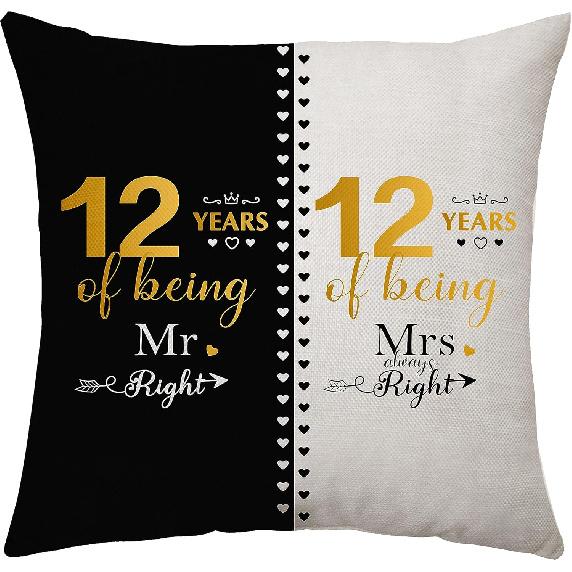 3rd Anniversary Throw Pillow Cover Gifts for 3 Years of Marriage Couples Valentines Day Gifts for Her Him Husband Wife 3rd Wedding Anniversary