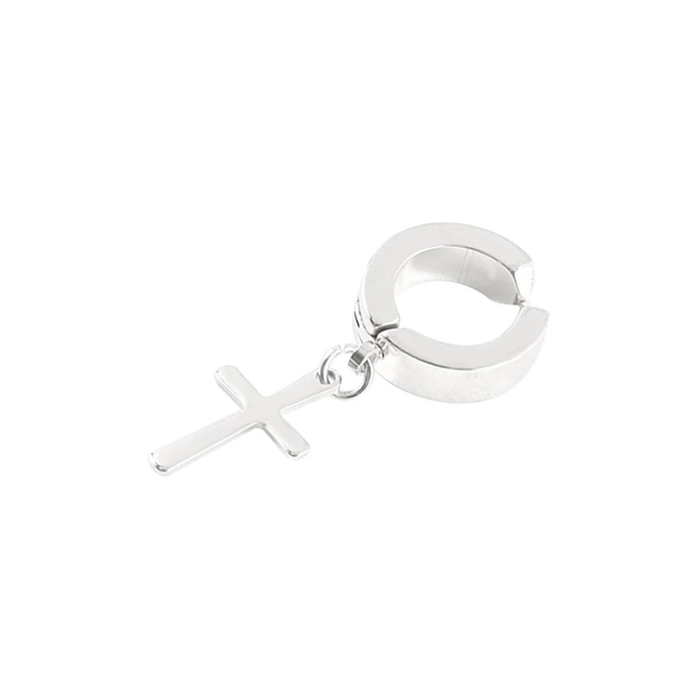 Gift Women Stainless Steel Non-Piercing Earring Fashion Jewelry Men Ear Cuff Cross Clip Earring