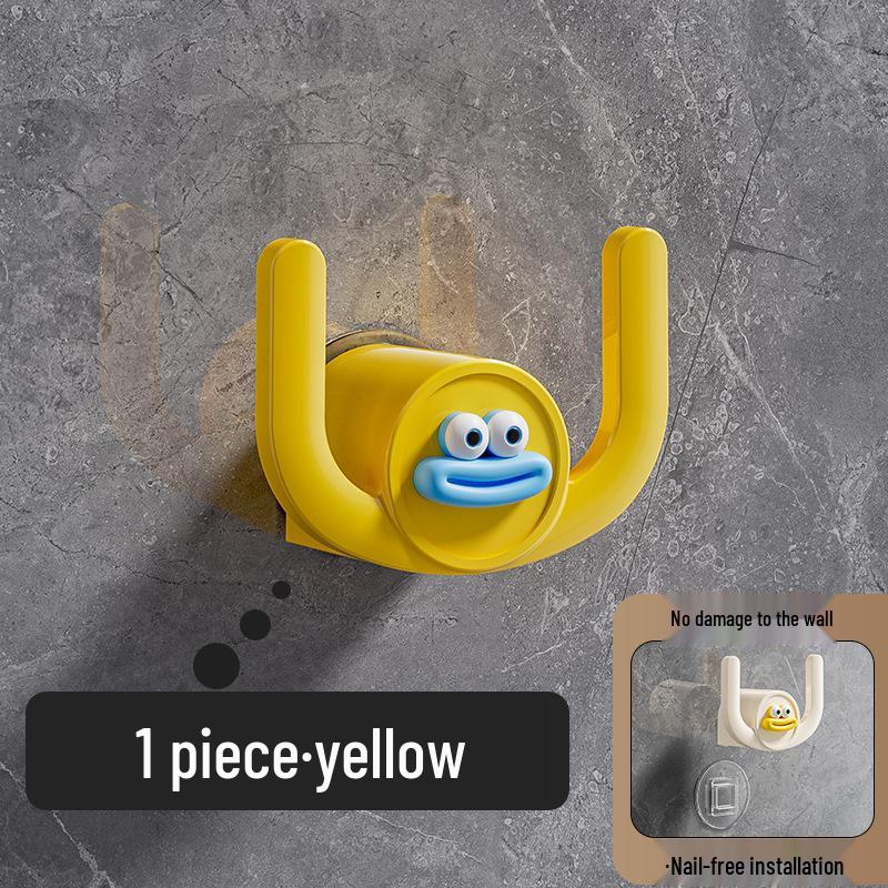 Мультяшный настенный держатель для тапочек для ванной в виде сосиски - Беспробивной крючок для хранения за дверью